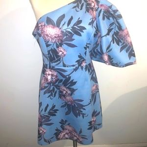 ASOS Design Botanical Floral One Shoulder Dress